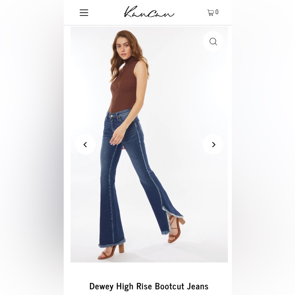 Kancan “Dewey” High Rise Split Leg Bootcut Jeans